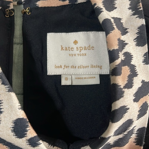 Kate Spade Rissa Fit & Flare Sleeveless Dress with Leopard Print collar Size 8 - Picture 7 of 8